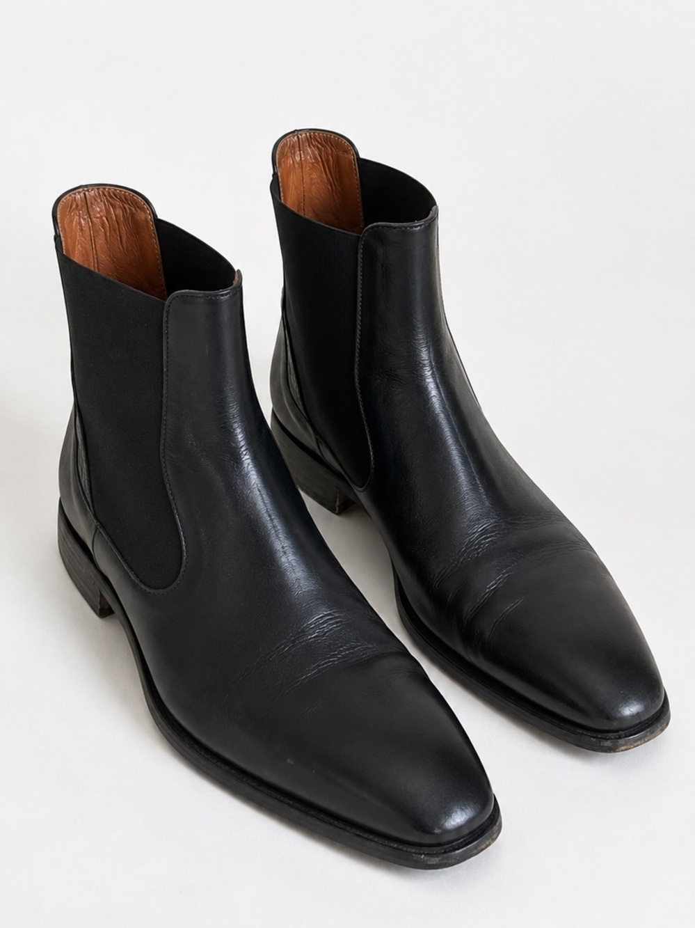 Oliver Sweeney Nexus Black Leather Chelsea Boots Size 10 Pointed Toe Dress Boots